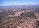 Narrow neck of land between Owl Creek Canyon and Road Canyon which the pioneers followed east to the Twist. Lamont Crabtree Photo